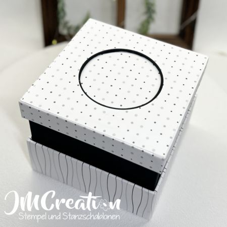 Box quadratisch mit Einsatz - Graupappezuschnitte zum Workshop